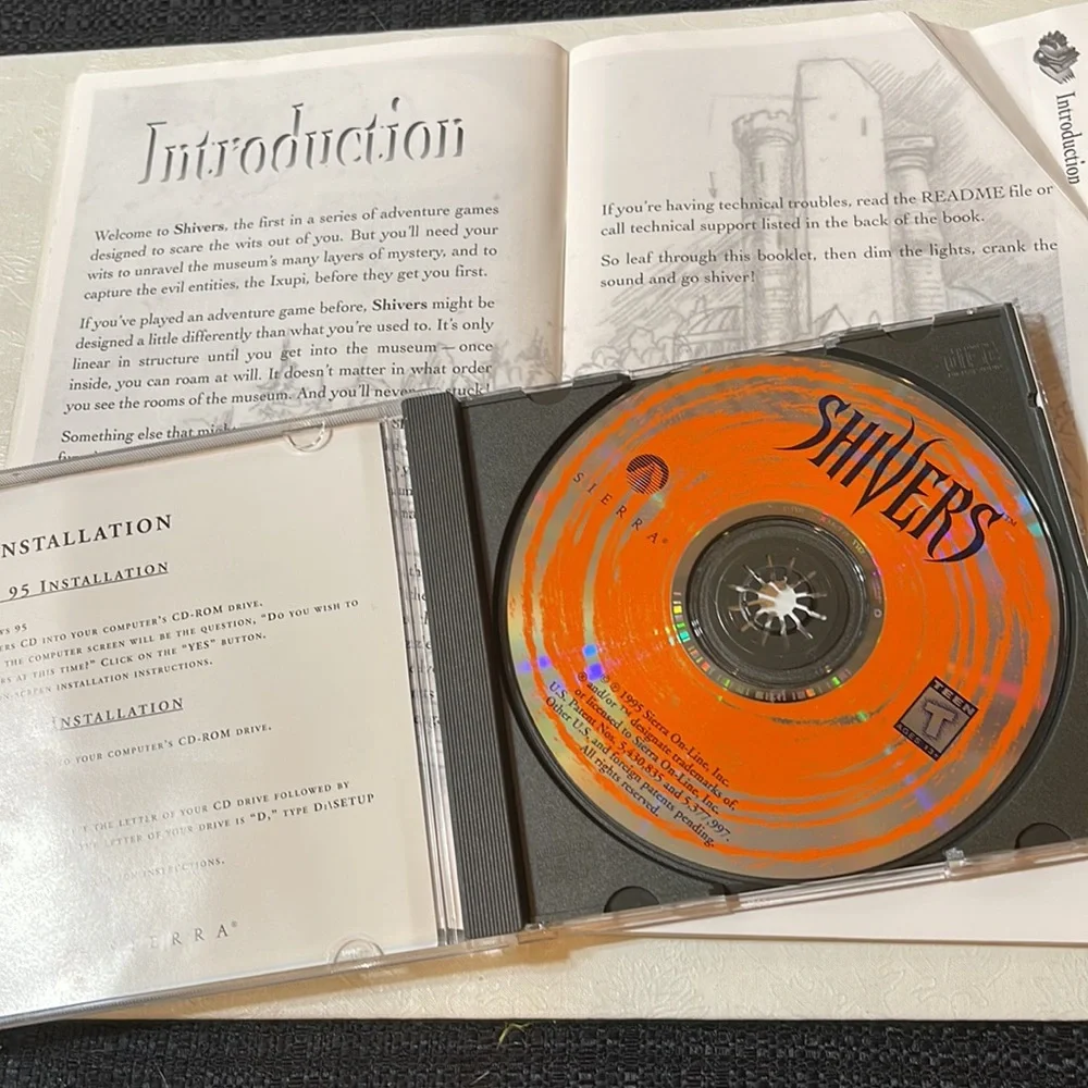 Vintage Game and Guide- Shivers: What Darkness Conceals Terror Reveals, 1995